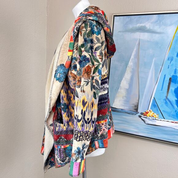 Johnny Was Biya Betzy
Floral Printed Hooded Sherpa Jacket Coat Sweater Large - Picture 3 of 7